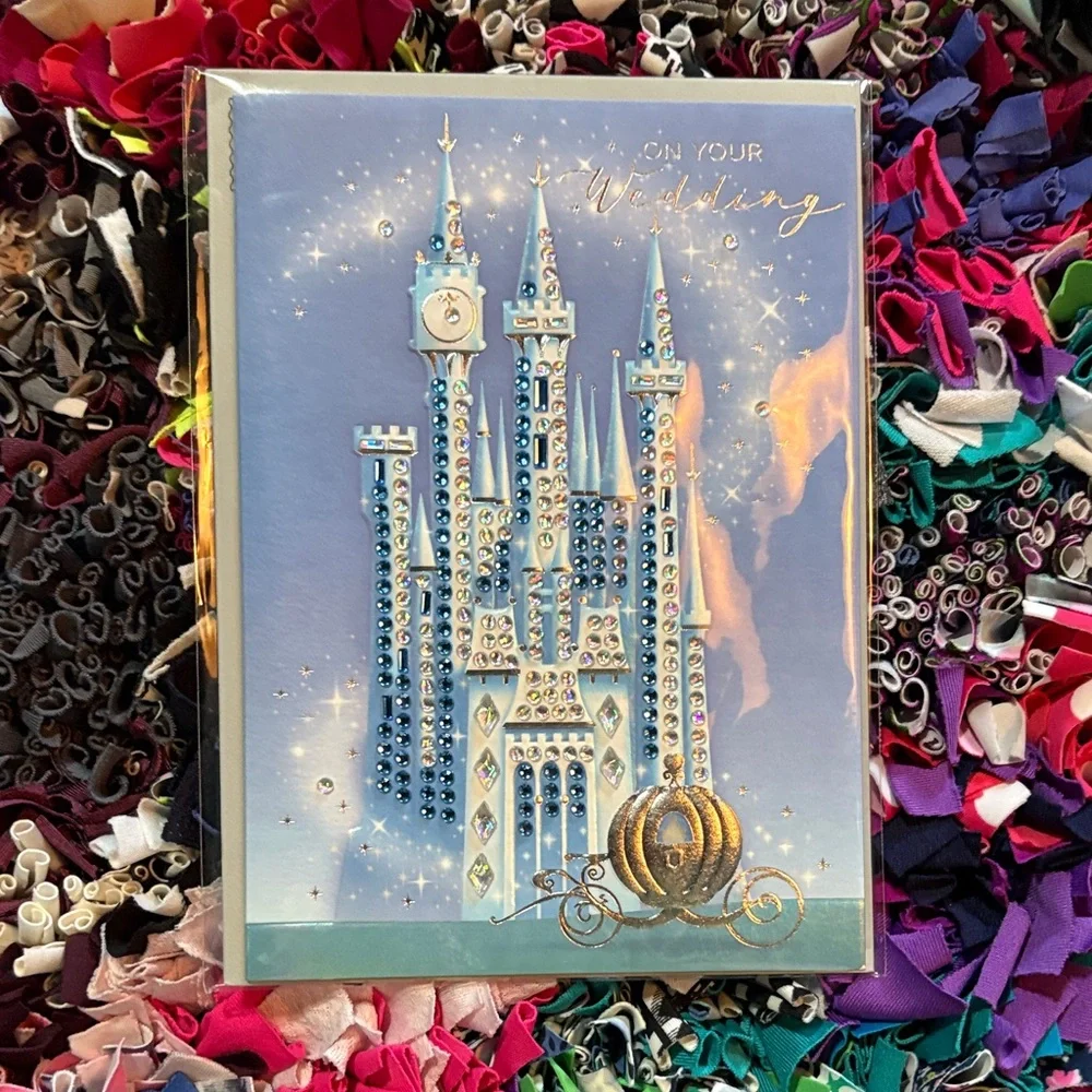 🆕American Greetings-Papersong ‘Disney’ 3D Rhinestone Wedding Card